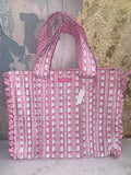 Rose Bow Lg Quilted Tote