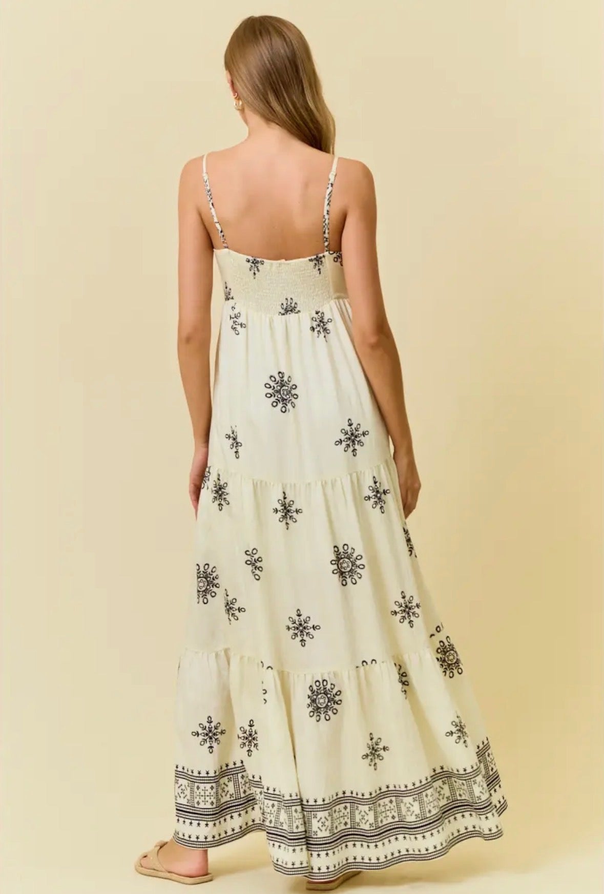The Navy and White Maxi Dress