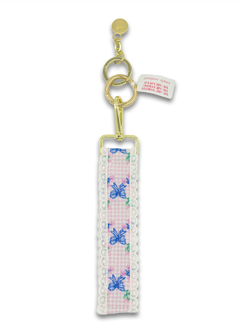 Pink Trellis Lace Keyfob
