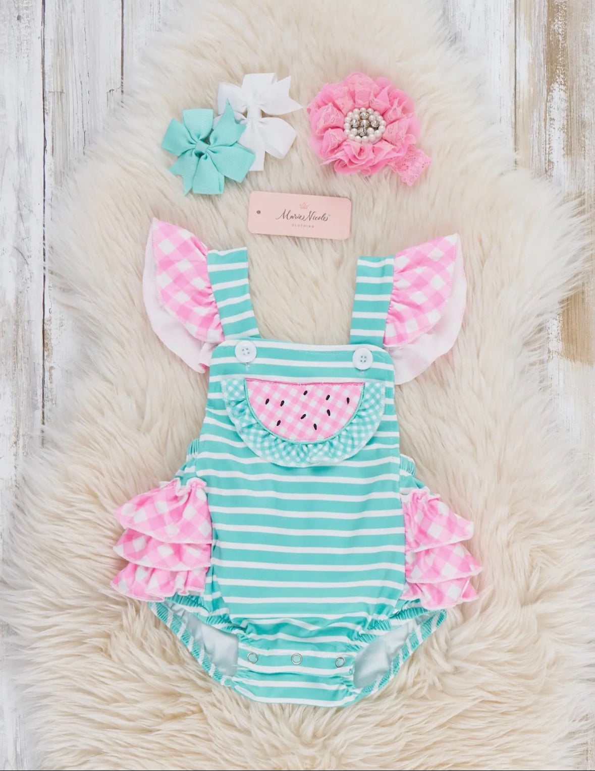 Watermelon Ruffle Romper