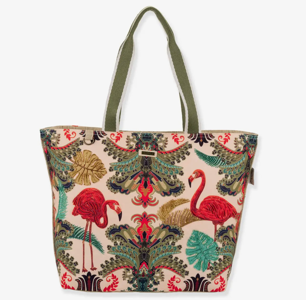 Royal Flamingo Shoulder Tote