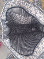 Black Bow Lg Quilted Tote