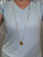 Serenity Prayer Coin Moonstone Necklace