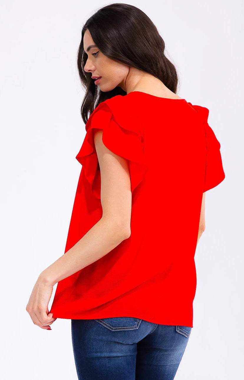 Cherry Ruffle Top