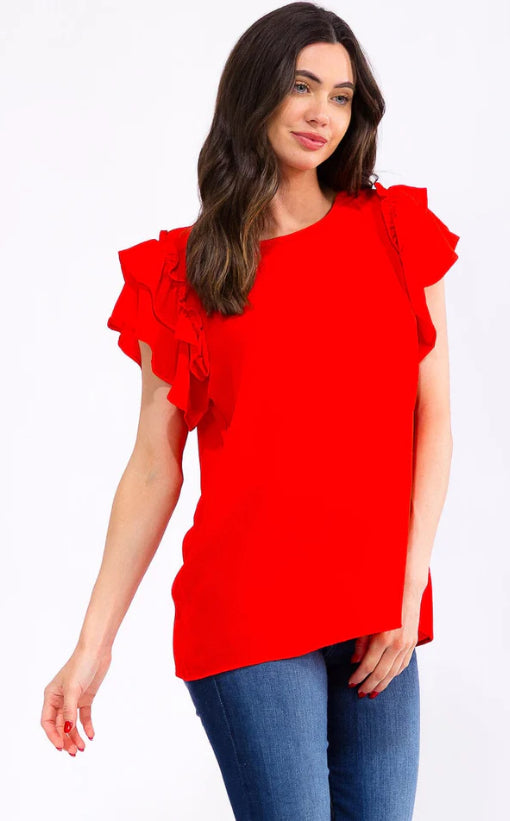Cherry Ruffle Top