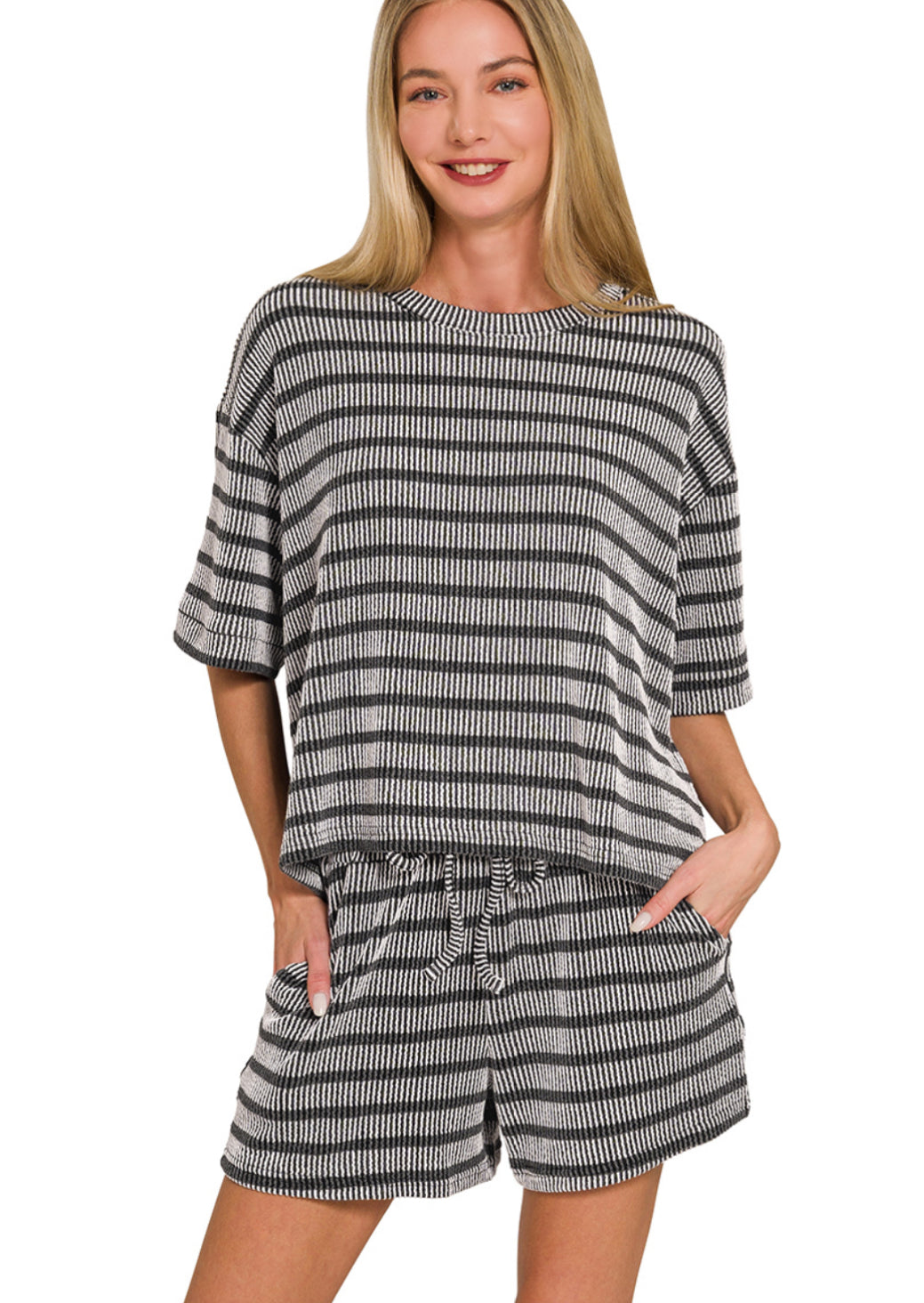 Bailey Set- Black Stripe