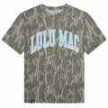 LuLu Mac Blue Letters Mossy Oak Tee