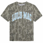 LuLu Mac Blue Letters Mossy Oak Tee