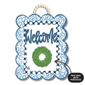 Welcome Blue & White Scallop with Mini