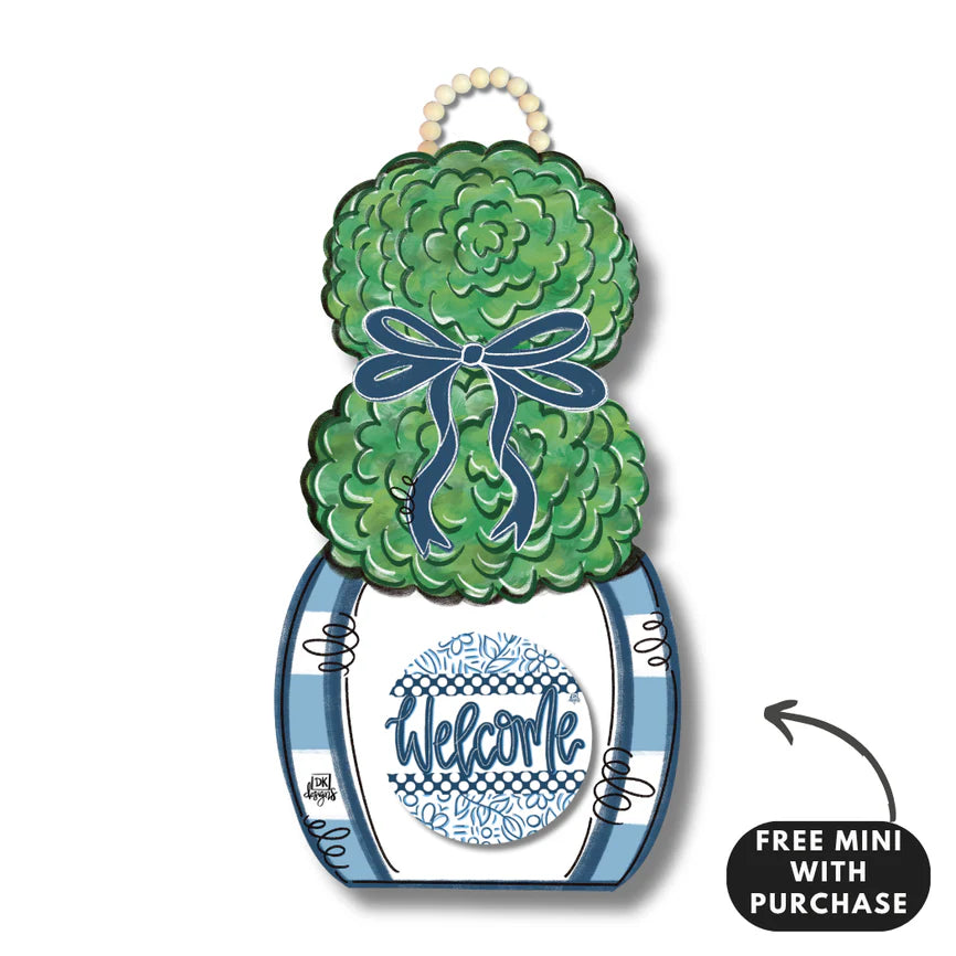 Blue & White Topiary Hanger
