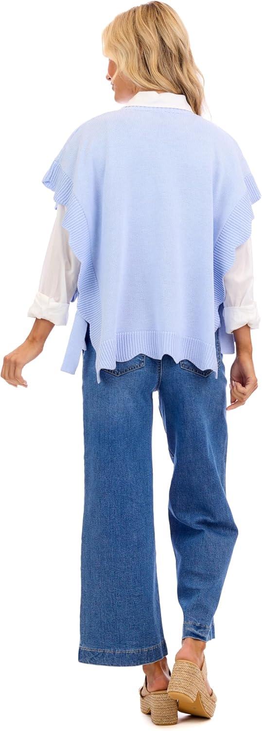 Rigsby Scallop Sweater - Blue