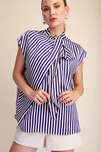 All Tied Up Striped Blouse