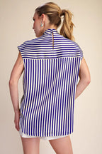 All Tied Up Striped Blouse