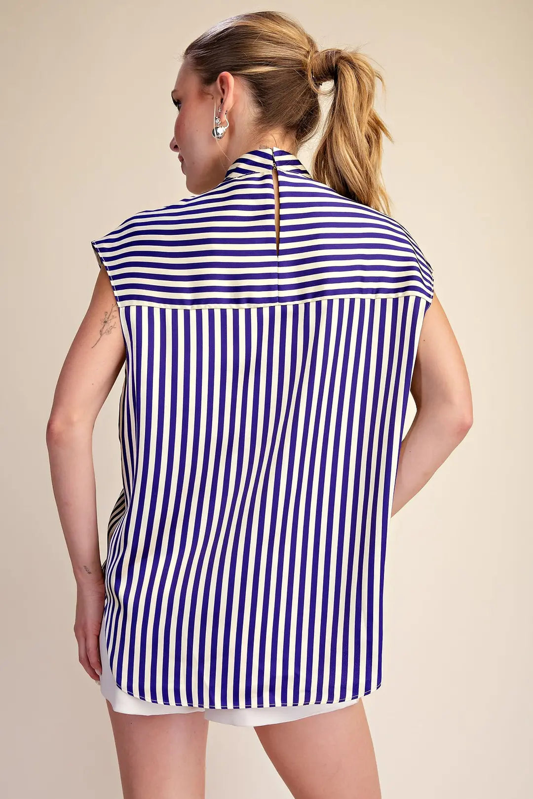 All Tied Up Striped Blouse