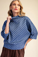True Blue Dotted Top