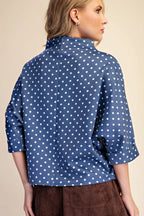 True Blue Dotted Top
