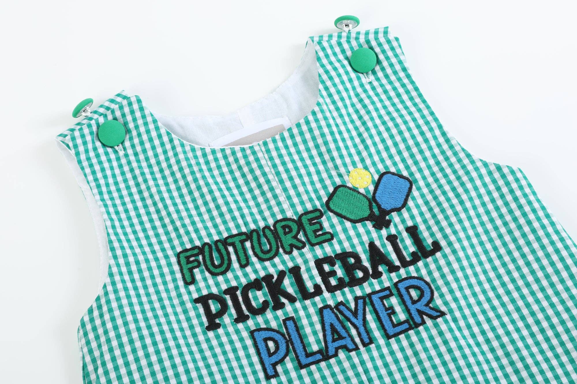 Future Pickleball Player Gingham Romper