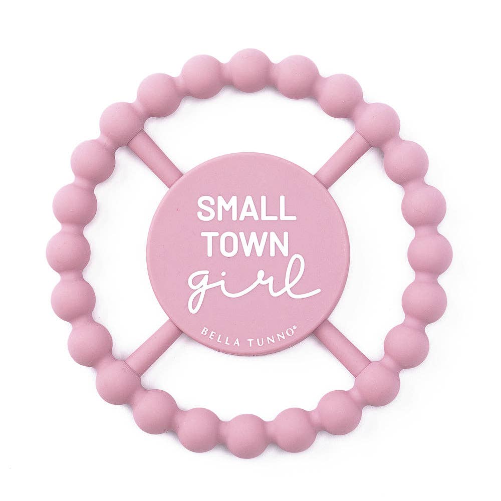 Small Town Girl Happy Teether: Pink