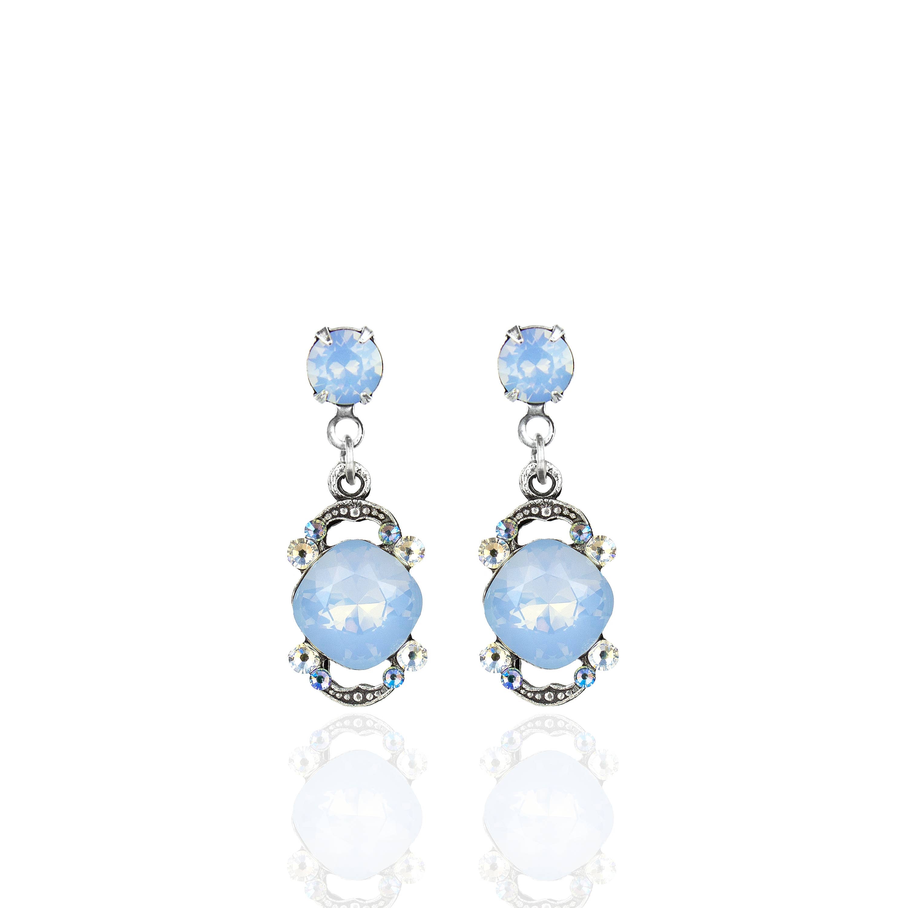 Air Blue Opal Vintage Inspired Crystal Earrings