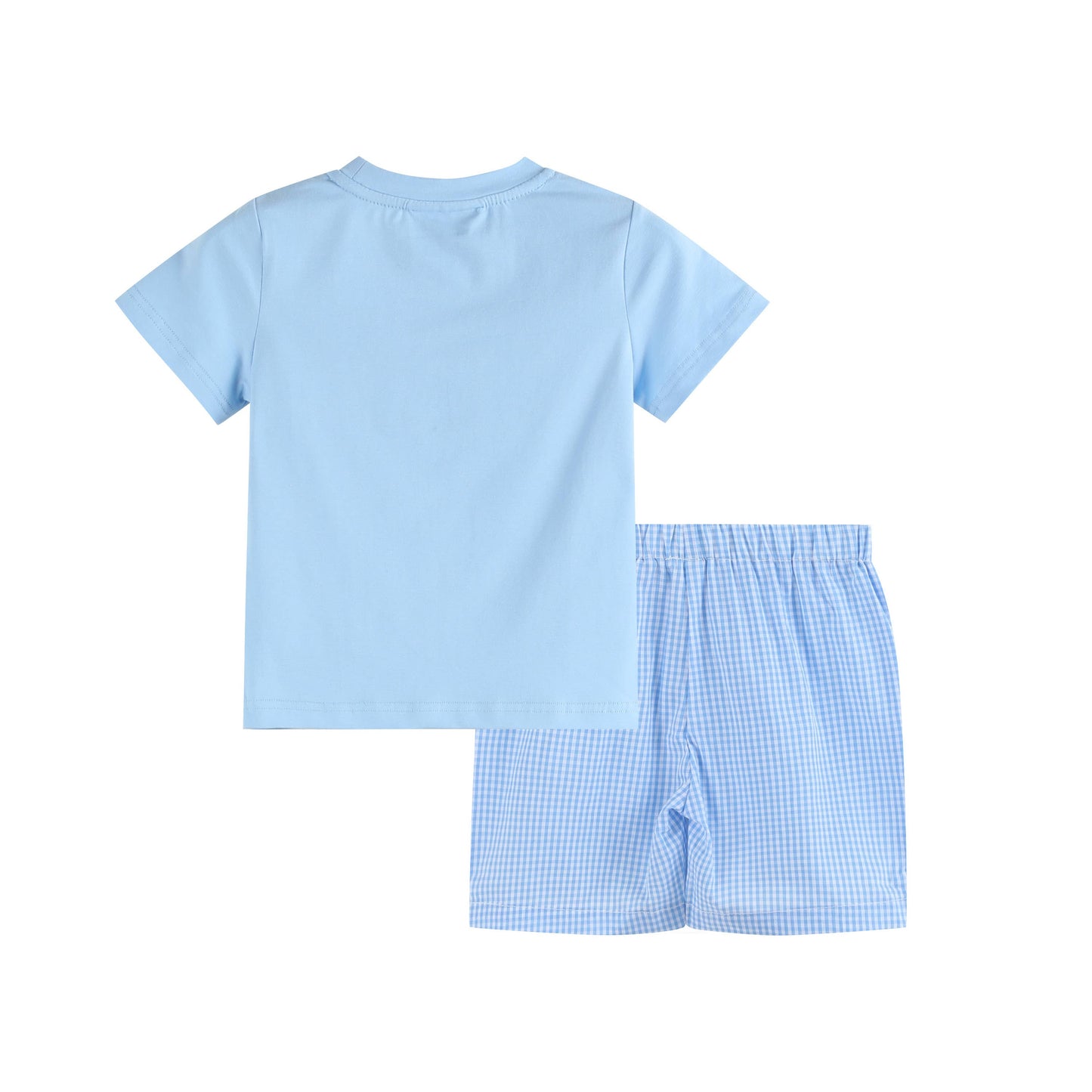 Light Blue Big Brother Smocked Shirt & Shorts