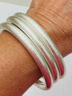 Bold Vintage Bangles- Matte Silver