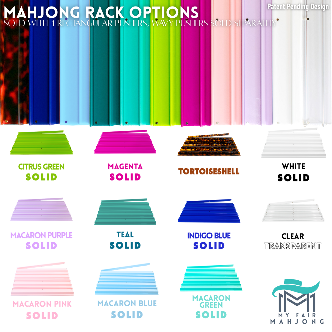MAHJONG RACKS-Solid Macaron Purple