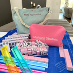 Mahjong Bundle-Green Tote/Pink Tiles