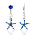 Sea Starfish Crystal Encrusted Pearl Earring