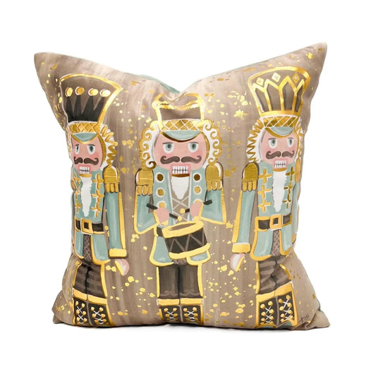 Aqua Golden Nutcrackers Pillow