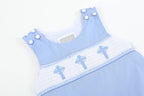 Periwinkle Blue Crosses Smocked JonJon