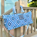 Mahjong Tote Bag-Stripes- Pink & Red