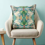 Nora Decorative Abstract Modern Art Painted Throw Pillow: 18x18