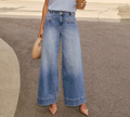 Washed Wide-Leg Denim