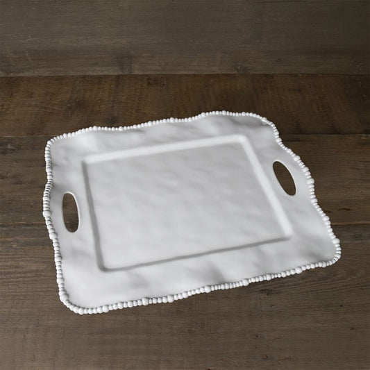 VIDA Alegria Rect Tray with Handles (White)