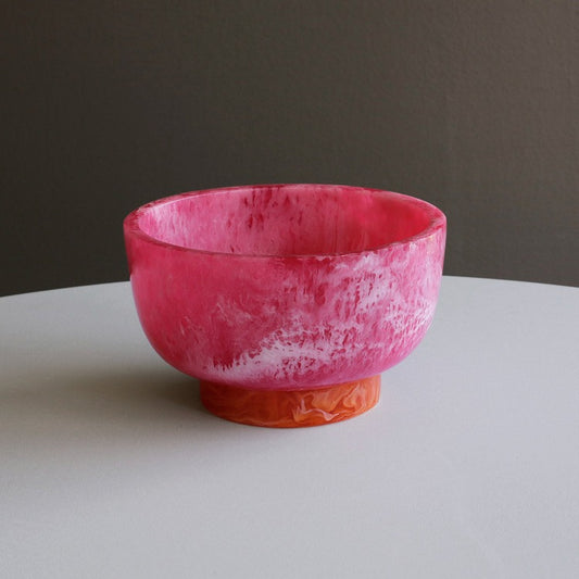 RESIN Rio Small Bowl with Base (Pink and Orange)