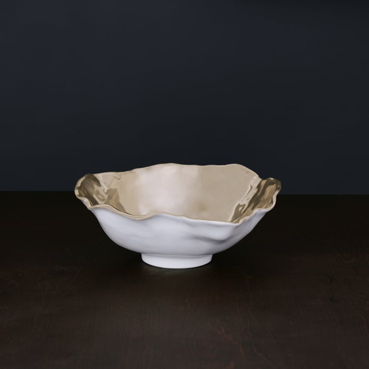 THANNI Maia Lg Bowl (White and Gold)
