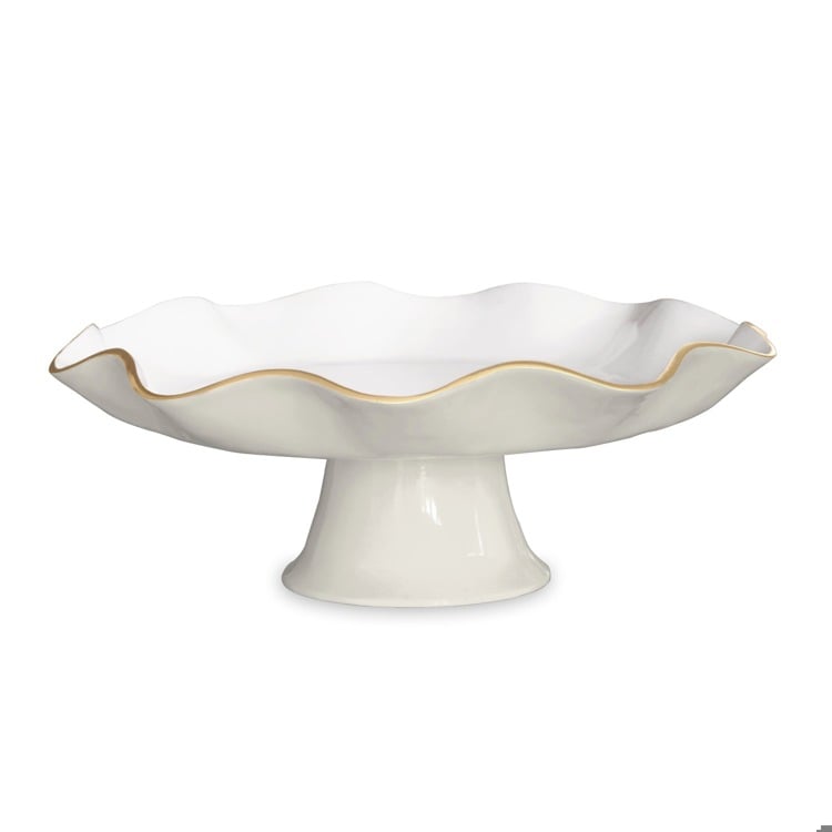 ENCANTO Carola Pedestal Cake Plate (Cream and White)