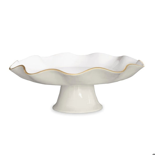 ENCANTO Carola Pedestal Cake Plate (Cream and White)