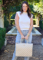 Niall Pearl Quilted Tote