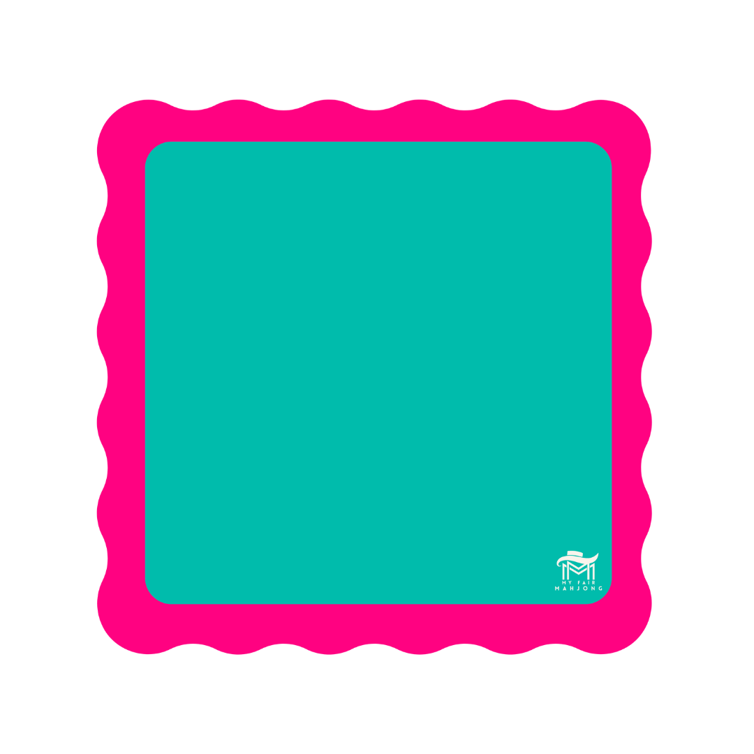 Mahjong Mat- Blue Scallop Color Wave