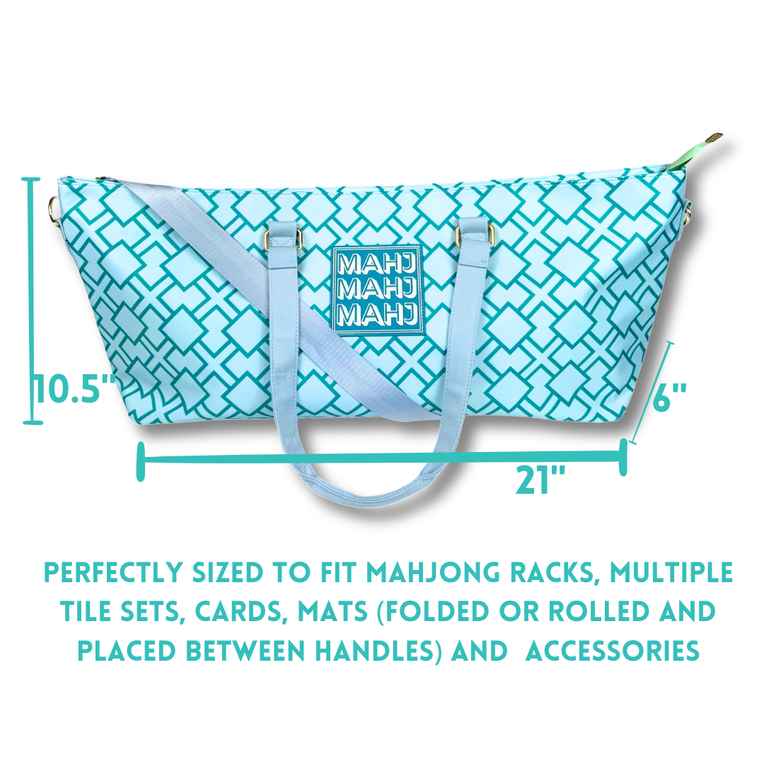 Mahjong Tote Bag-Stripes- Pink & Red