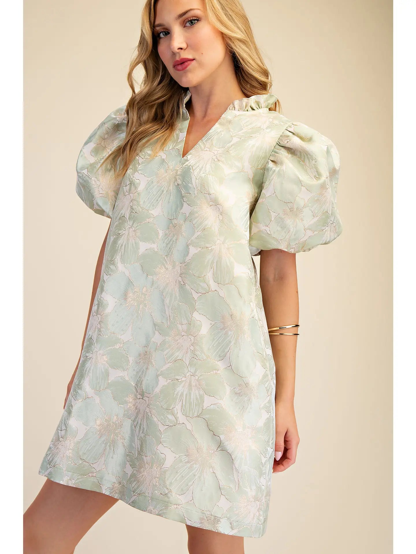 Sage Floral Dress