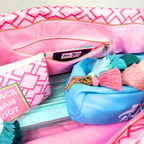 Mahjong Tote Bag-Stripes- Pink & Red