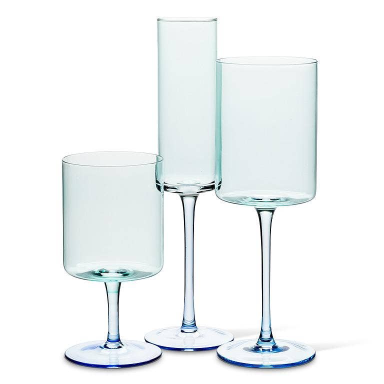 Short Stem All Purpose Glass-Blue-6"H(12oz)