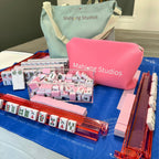 Mahjong Bundle-Green Tote/Pink Tiles