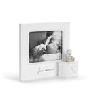 Jesus Loves Me Cream Lamb Musical Frame