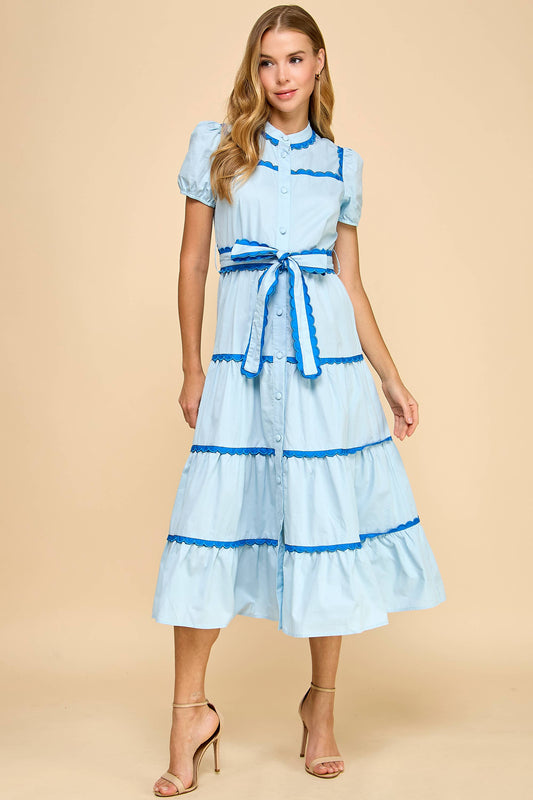 Baby Blue Scalloped Dress