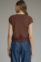 Cocoa Lace Sweater Knit Top