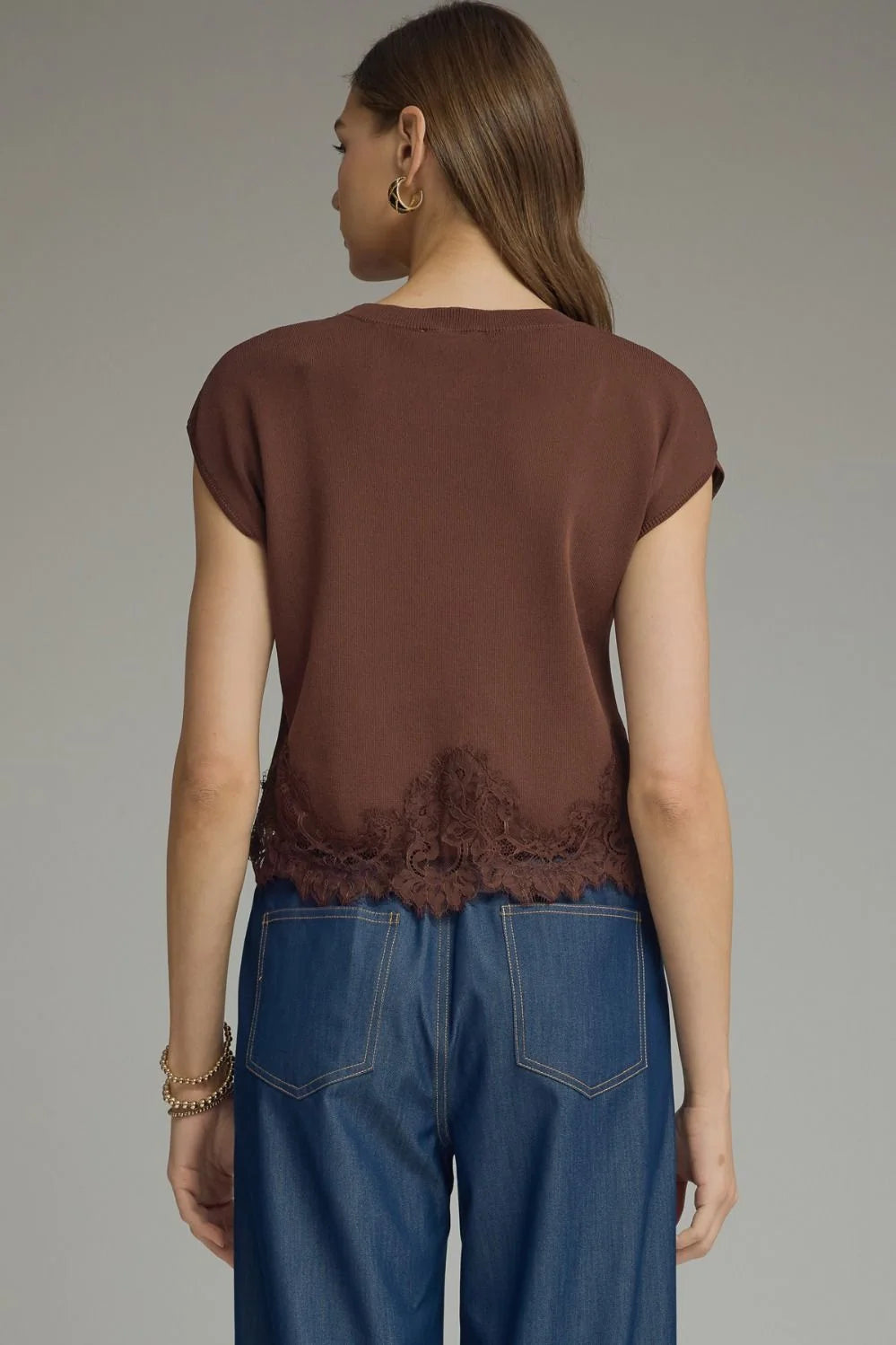 Cocoa Lace Sweater Knit Top