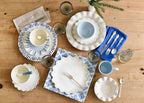 Iris Blue Drop Ruffle Dinner Plate